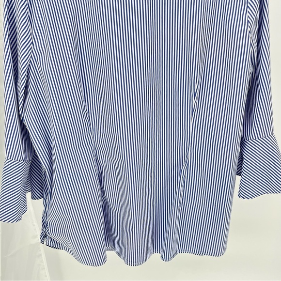Talbot's Womens Rickrack Trim V-neck Top Size XXL Striped Popover Non Iron - Picture 10 of 10